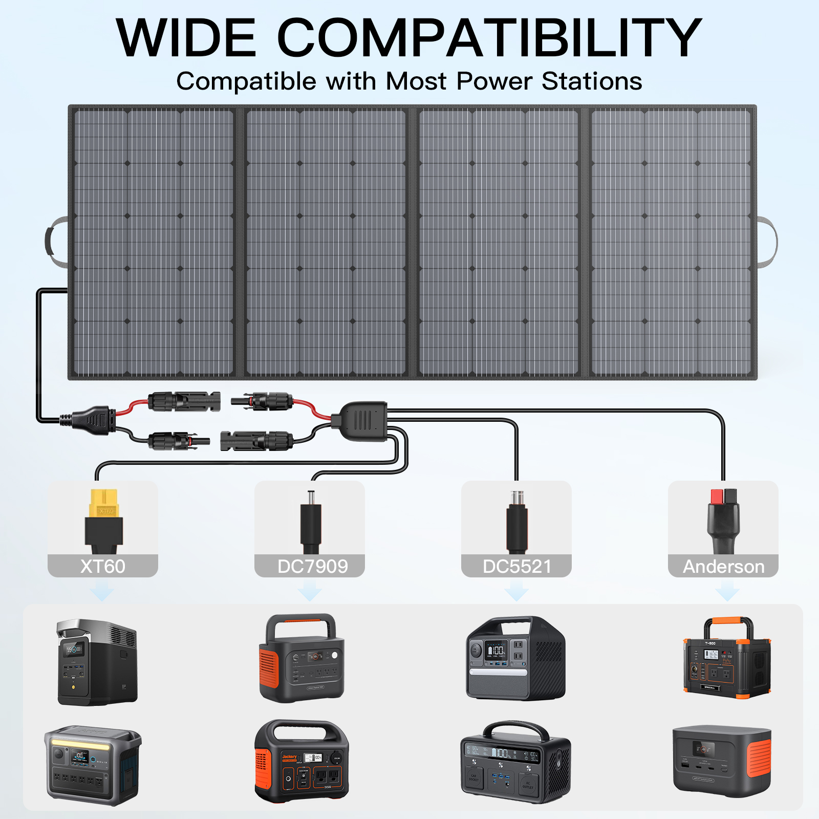 MHPOWOS Portable Solarpanel Kit 400W 31V Foldable Solar Charger with Adjustable Kickstand