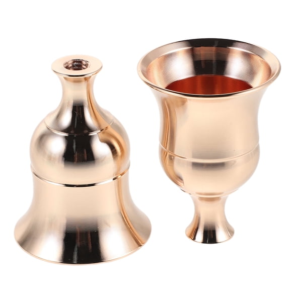 Vosarea Golden Metal Candlestick Holder for Tabletop and Home Decor, 2Pcs