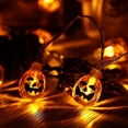 thumbnail image 4 of Decoración de Halloween, guirnalda de calabaza naranja con pilas de 20 luces LED para exteriores para decoración de Halloween, 4 of 5
