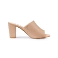 thumbnail image 3 of BLISSFUL STEP Women's Slip on Block Heel Slide Sandals Mules Nude 7, 3 of 8