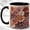 Black, variant on Blush Daisy Coffee Mug, Soft Floral Mug, Ceramic 11 oz