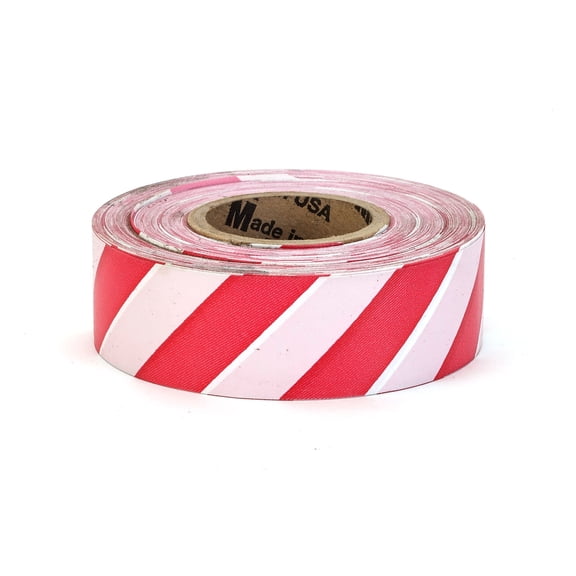 Mutual Industries Ultra Standard Flagging Tape 1 3/16" x 100 yds. Red/White Striped 12/Box