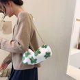 thumbnail image 3 of Sywqhk Bonito Bolso De Hombro Con Cilindro De Flores Para Mujer, Cadena De Invierno, Monedero De Felpa (Verde) Sywqhk Para estrenar, 3 of 9