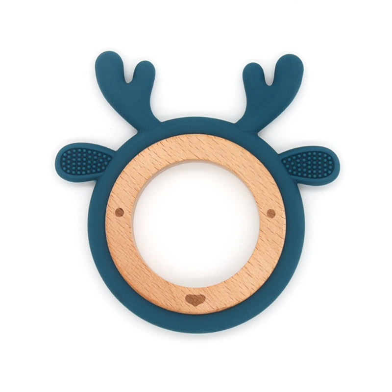 Silicone Teether Antlers Deer Teething Necklace Baby & Mommy Pendant one 