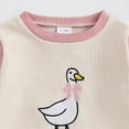 thumbnail image 4 of vigerkar Spring Baby Girl Clothes Toddler Girl Outfit Crewneck Sweatshirt Long Sleeve Shirt Pants Matching Clothing Set (Beige, 18-24 Months), 4 of 8