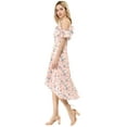 thumbnail image 5 of INSPIRE CHIC Women's Spaghatti Straps Ruffled a-Line Midi Floral Dresses XS Pink, 5 of 8