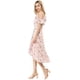 thumbnail image 4 of INSPIRE CHIC Vestidos Midi Florales con Tirantes Espagueti y Volantes para Mujeres XS Rosa, 4 of 7