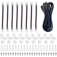 thumbnail image 1 of 5050 4 Pin Led Strip Connector Kit, 10mm RGB LED Light Connector Includes LED Strip Jumper, 32.8FT Strip Light Extension Cable, L Shape Solderless Connectors, Gapless Connectors, LED Strip Cli, 1 of 7