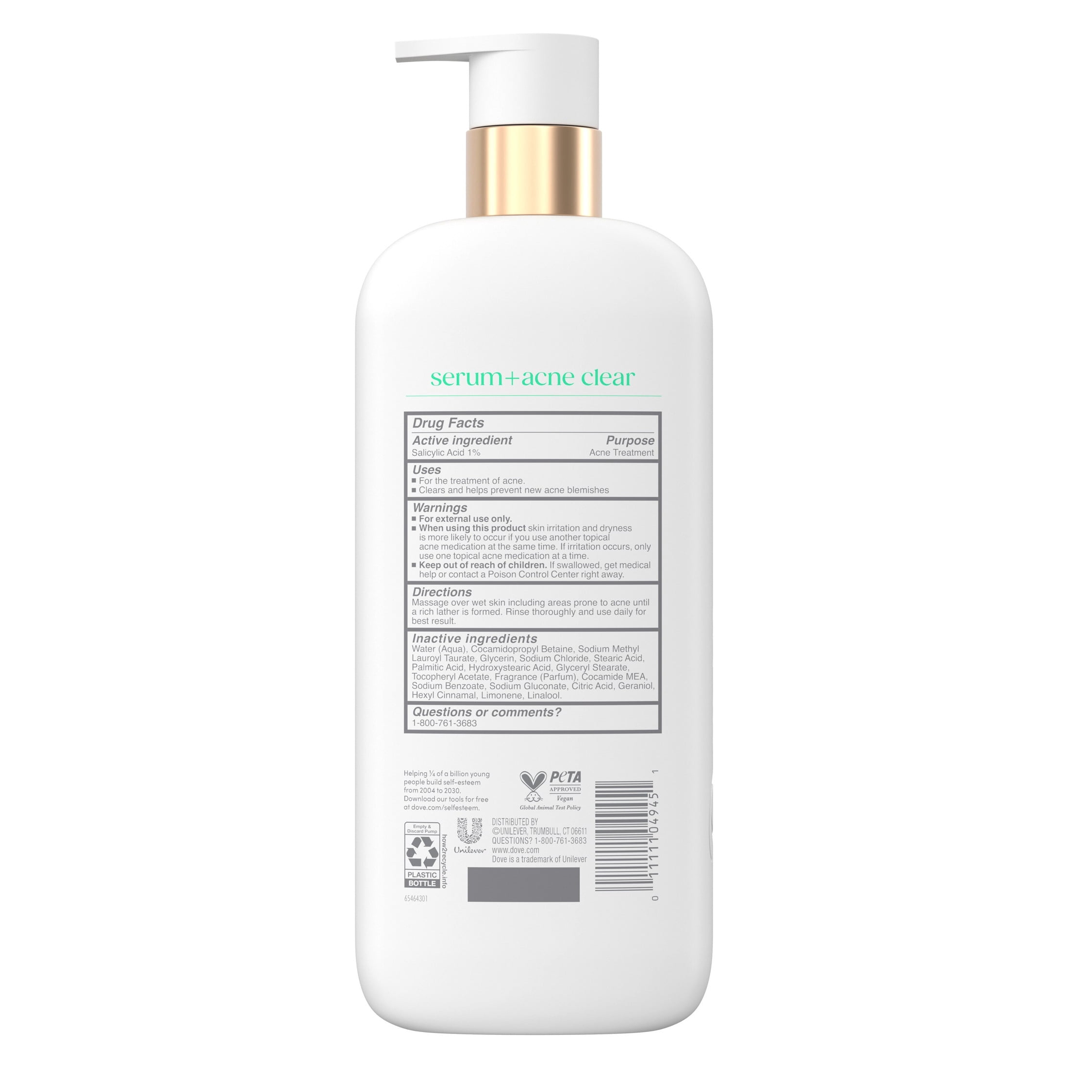 Dove Acne Clear Body Wash with 1% Salicylic Acid, 18.5 fl oz