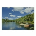 thumbnail image 1 of Lake Theme Cutting Board, Illustration of Docks in Ontario Canada Cottage Countryside Natural Feels, Decorative Tempered Glass Cutting and Serving Board, in 3 Sizes, by Ambesonne, 1 of 2