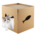 thumbnail image 3 of Cat Cardboard House with Scratch Pads Play & Home Decor for Cat Birthday, Bunny Small Animals Hideout, 3 of 8