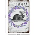 thumbnail image 2 of Letreros de metal vintage con diseño de conejo de Pascua y lavanda, decoración para el hogar, placa de pared de metal de 12 x 8 pulgadas, 2 of 7