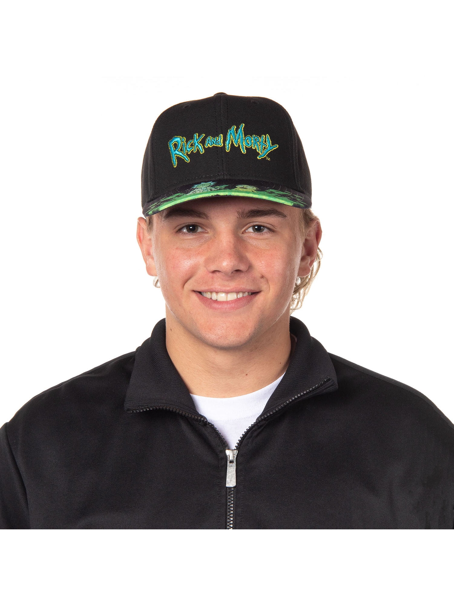 Rick And Morty Portal Time Pre-Curved Bill Adjustable Snapback Hat Cap