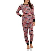 DC Comics Women's License Pajama Thermal Sleep Top and Pant 2 Piece Sleepwear Set