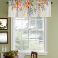 thumbnail image 3 of 2 Pack Valances for Window, Pink Orange Flowers Short Curtains for Kitchen Bedroom Living Room, Spring Floral Farmhouse Botanical Rustic Rod Pocket Small Window Treatment Valance Drapes 42 x 18 Inch, 3 of 8