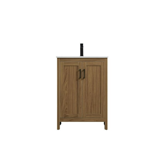 Elegant Kitchen and Bath Finnley 24 Inch Single Bathroom Vanity In Walnut Brown