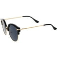 thumbnail image 3 of Women's Round Cat Eye Sunglasses Metal Arms Polarized Flat Lens 50mm (Black / Smoke), 3 of 4