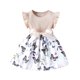 thumbnail image 1 of Odeerbi Niñas Algodón Rib Knit Floral Vestidos Verano Ruffle Manga Arco Princesa Vestido Niños Impreso Sin Mangas Cuello Redondo Rodilla Vestido, 1 of 5