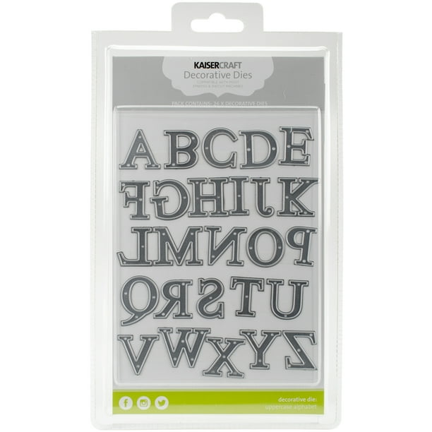Kaisercraft Dies, Uppercase Alphabet, .5" x 1" to 1.5" x 1" Walmart