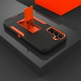 thumbnail image 2 of for Samsung Galaxy S21 FE Case: Military Grade Protection Shockproof Phone Cover Build-in Hidden Kickstand & Rugged TPU Shell | Matte Durable Drop Proof Heavy Duty Case,Black+Orange, 2 of 10