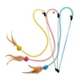 thumbnail image 6 of BIBABLYKE Pack Of 3 Elastic Mesh Tube Cats Teaser Wand Toy With Feathered Furry Ball For Interactive Playtimes And Exercise Stick, 6 of 8