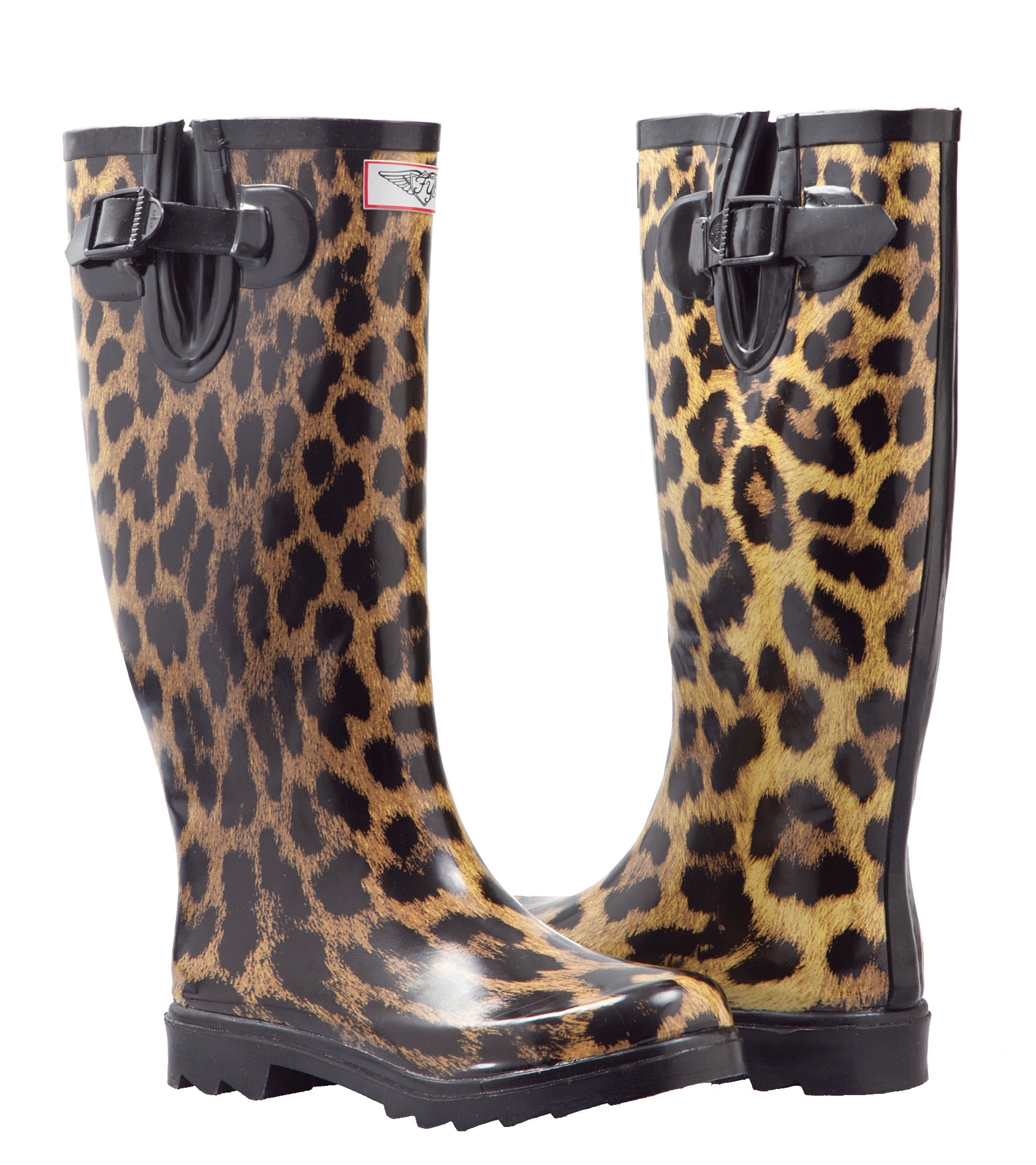 leopard rubber boots