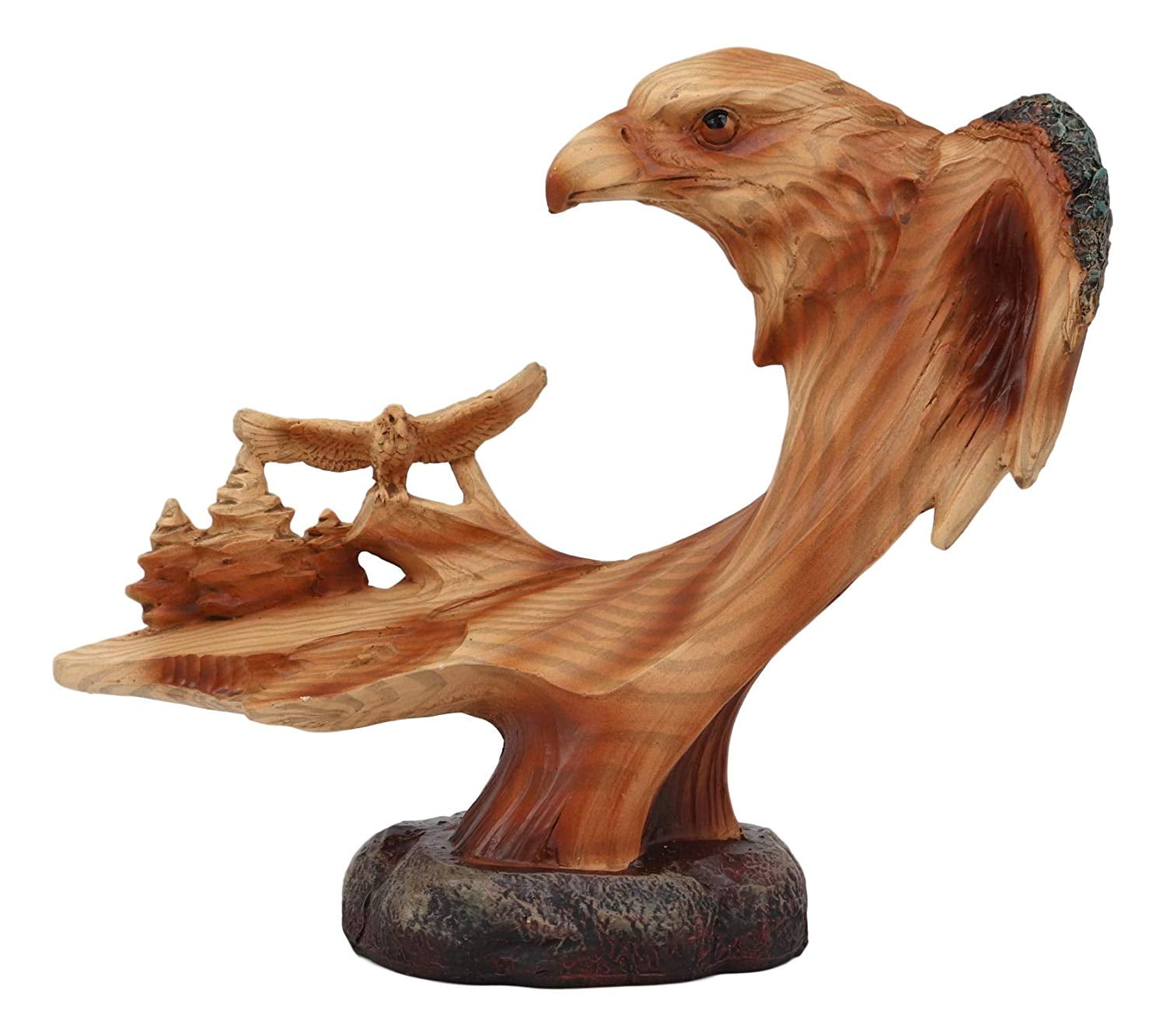 Ebros American Pride Bald Eagle Bust with Soaring Eagles Nature
