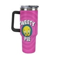 thumbnail image 3 of Looney Tunes Tweety 40 Oz Tumbler with Handle And Straw, Stainless Steel Double Wall Vacuum Insulated Coffee Cup Travel Mug for Gym, Outdoors, Commute, Work, 3 of 8