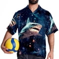 thumbnail image 4 of Starry Shark Men's Short Sleeve Button Down Casual Beach Printed Shirts, 4 of 6