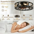 thumbnail image 6 of Cusp Barn 20'' Flush Mount Caged Ceiling Fan with Remote Control, Farmhouse Rustic Low Profile Ceiling Fans, 4-Light Vintage Enclosed Lighting Fixture, 6 of 10