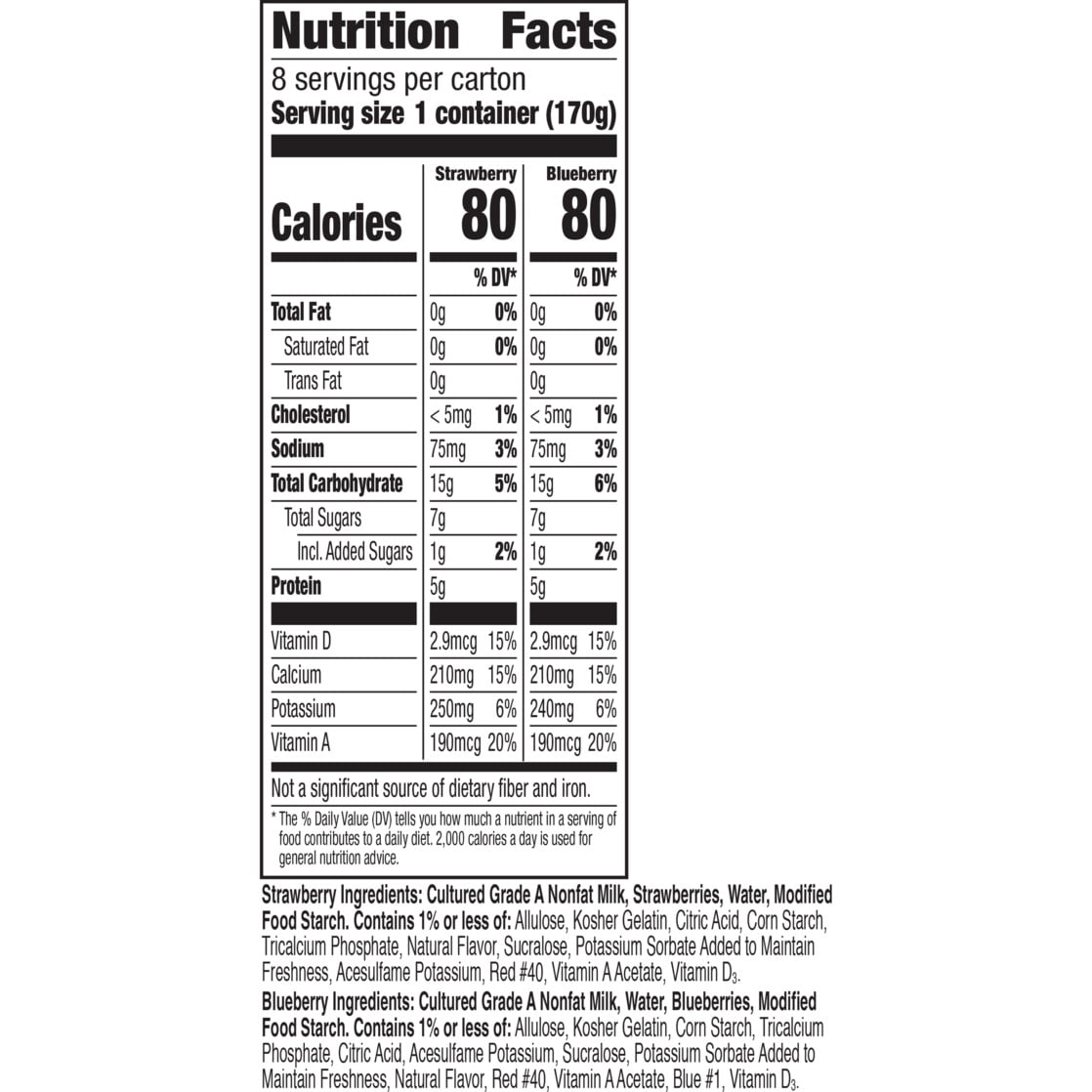 Yoplait Light Fat Free Yogurt Pack, 8 Count, 6 OZ Yogurt Cups