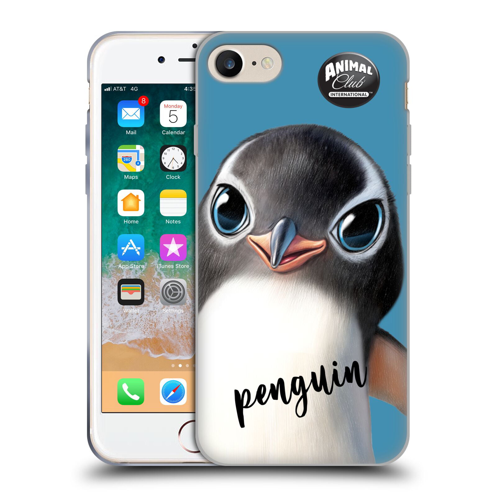 Penguin Personalised Apple iPhone Phone Case Extra Strong Tempered Glass Protective Bumper Cover