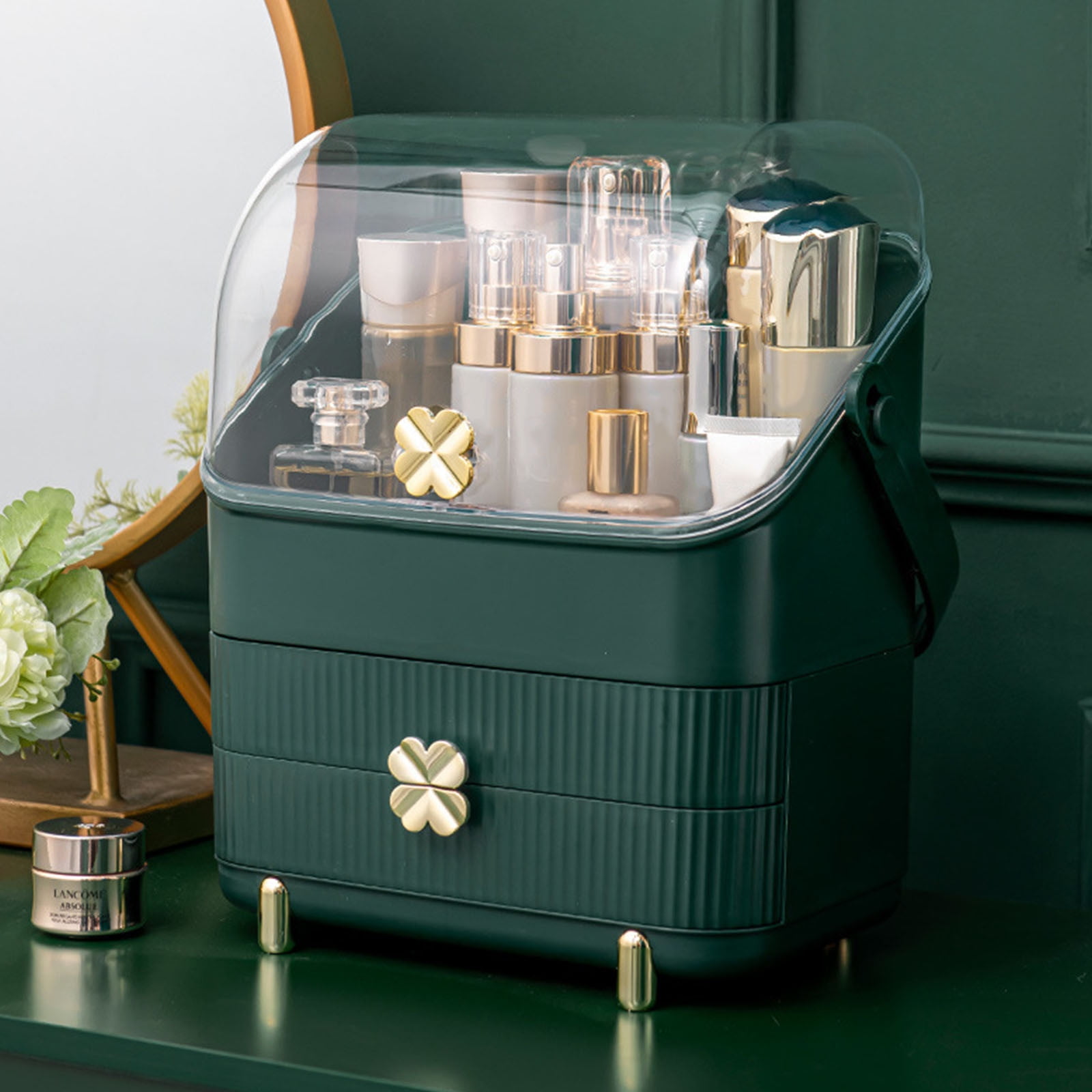 Organiseur De Maquillage Avec Tiroirs - Rangement Cosmétiques Étanché à La Poussière Pour Salle De Bain
