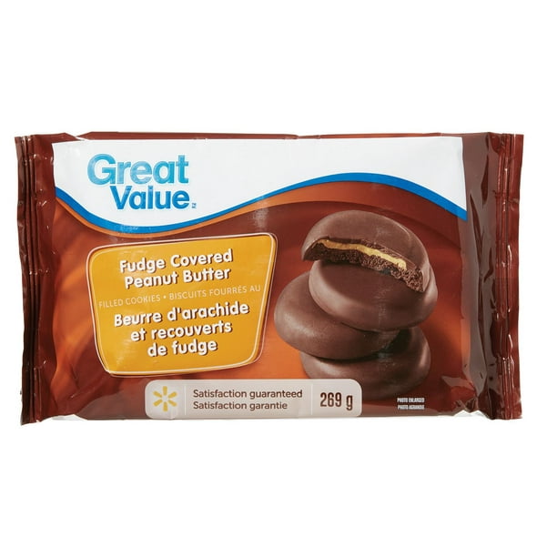 Great Value Fudge Covered Peanut Butter Filled Cookies, 269 g Walmart.ca