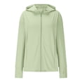 thumbnail image 3 of Guieoi Womens Shirts under $5 Womens Casual Hoodies Spandex Long Sleeve Hooded Lattice Splicing Shirts Zipper Sweatshirts Green, 3 of 8