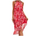 thumbnail image 1 of IROINNID Halter Dress For Women Fashion Summer Casual Camis Sleeveless Vest Long Dress Below The Knee Prints Dress, 1 of 4