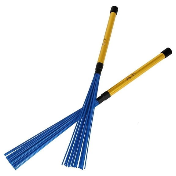 SIEYIO 1Pair Rods Drum Brushes with Comfortable Handle Percussion Drum Brushes Dowels Nylon Drum Sticks Brush Smooth Grip