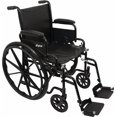 thumbnail image 2 of ProBasics Fauteuil Roulant Standard - Accoudoirs de Bureau à Dossier Rabattable - Capacité de Poids de 250 Livres - Noir - Repose-Pieds à Bascule - Siège 16 Pouces x 16 Pouces, 2 of 4
