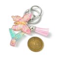 thumbnail image 3 of Resin Acrylic Keychains with Alloy Split Key Rings and Suede Tassel Pendants Letter Butterfly Random Gradient Color Letter Y 8.6cm, 3 of 5