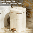 thumbnail image 6 of New Arrivals 10L Luxury Pedal Trash Can for Bathroom, Large Capacity Waterproof Kitchen Recycle Bin with -Type Lid, 6 of 7