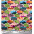 thumbnail image 2 of Soimoi Poly Georgette Fabric Floral & Geometric Patchwork Print Fabric by Yard 42 Inch Wide, 2 of 3