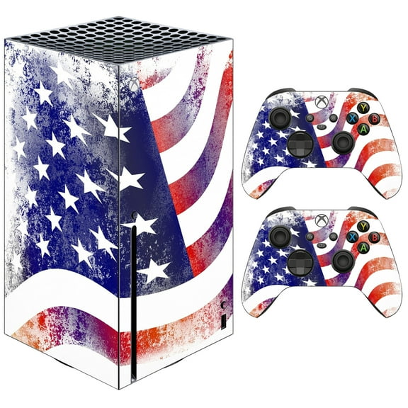VWAQ American Flag Skin For Xbox Series X Console and Controllers - Vinyl Decal To Fit Xbox Series X - XSRSX11 [video game]