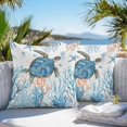 thumbnail image 3 of Throw Pillow Covers 26x26 Inch Set of 2, Sea Turtle Coastal Waterproof Outdoor Pillow Covers, Nautical Summer Beach Coral Ocean Decorative Cushion Pillowcases for Couch, Sofa, Bed, Garden, Patio, 3 of 9