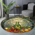 thumbnail image 6 of Circle Area Rug, Christmas Cucumber Pickle1 Washable Non-Slip Floor Carpet, Soft Rug for Living Room Bedroom Decor 59 Inch, 6 of 6