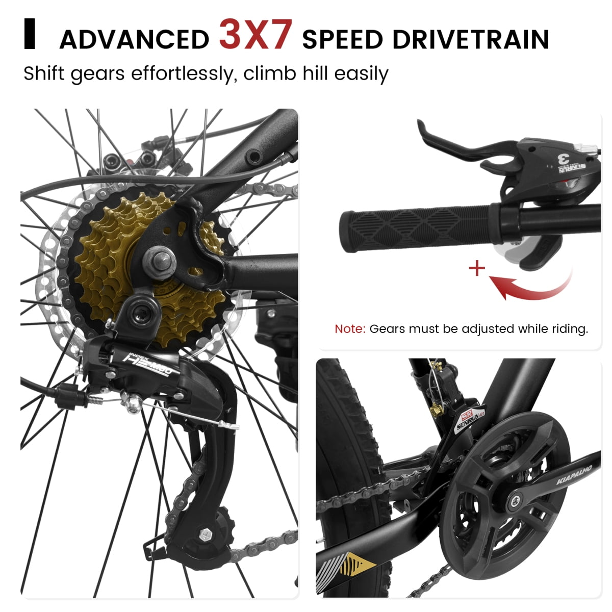 26 Inch Mountain Bike for Adults & Teens, 21-Speed High Carbon Steel Bicycle with Front Suspension, Mechanical Disc Brakes, 26x2.125 Tires, for Commuting, Trail Riding & Outdoor Cycling