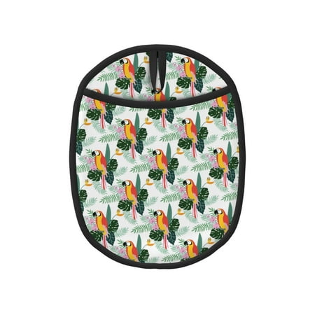 

Colorful Parrot Flower Palm Leaf Pot Holders for Kitchen - Heat Resistant Oven Mitts Hot Pads with Pocket Non Slip Silicone Pot Holders Cuteness Hanging Loop Potholders for Kitchen Baking