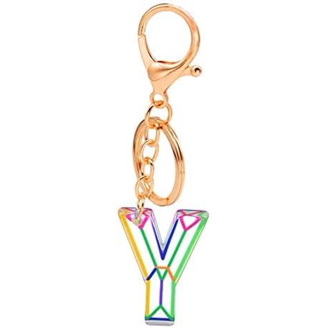 Letter Keychain,26 Letters A-Z Decorative Letter Keychain,Name Keychain for Women Girls Men Teenager Gift