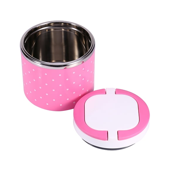 Boîte à Lunch Isolée, 1 Récipient Alimentaire Rond de 600 Ml, Point d'Onde Circulaire pour Pique-Nique de Travail