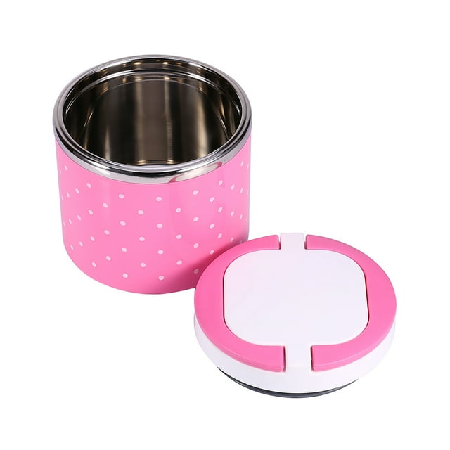 Boîte à Lunch Isolée, 1 Récipient Alimentaire Rond de 600 Ml, Point d'Onde Circulaire pour Pique-Nique de Travail