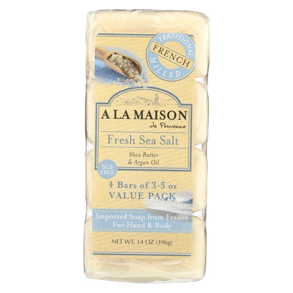 A La Maison Soap Bars, Fresh Sea Salt, Value Pack 3.5 oz, 4 Count